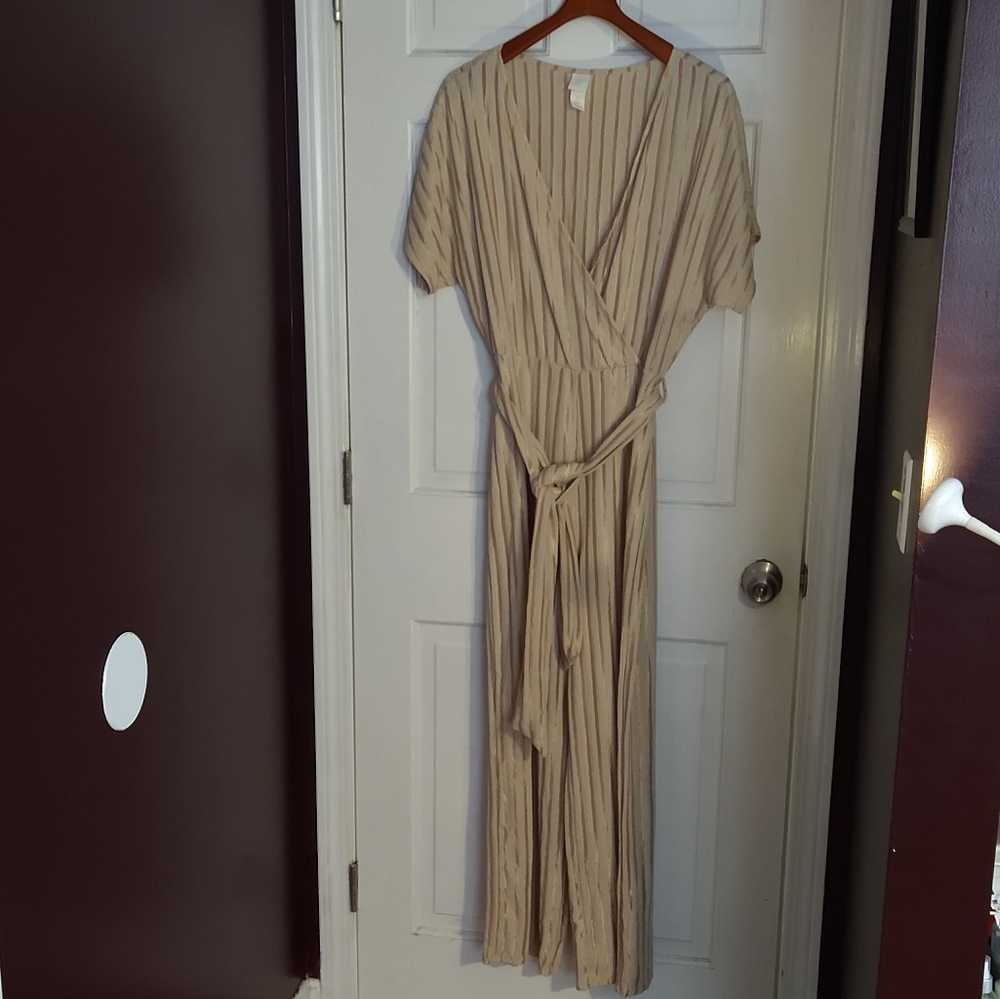 Large H&M Cream and Gold Jumpsuit